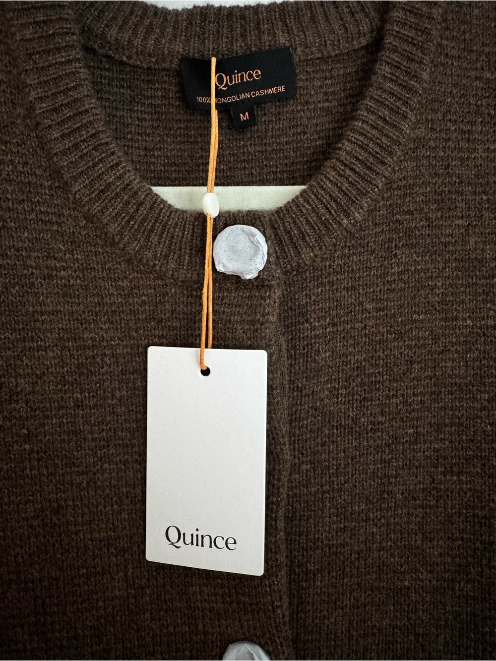 NWT:Quince 100% Mongolian Cashmere Crewneck Cardigan Sweater - Burgundy, Size M